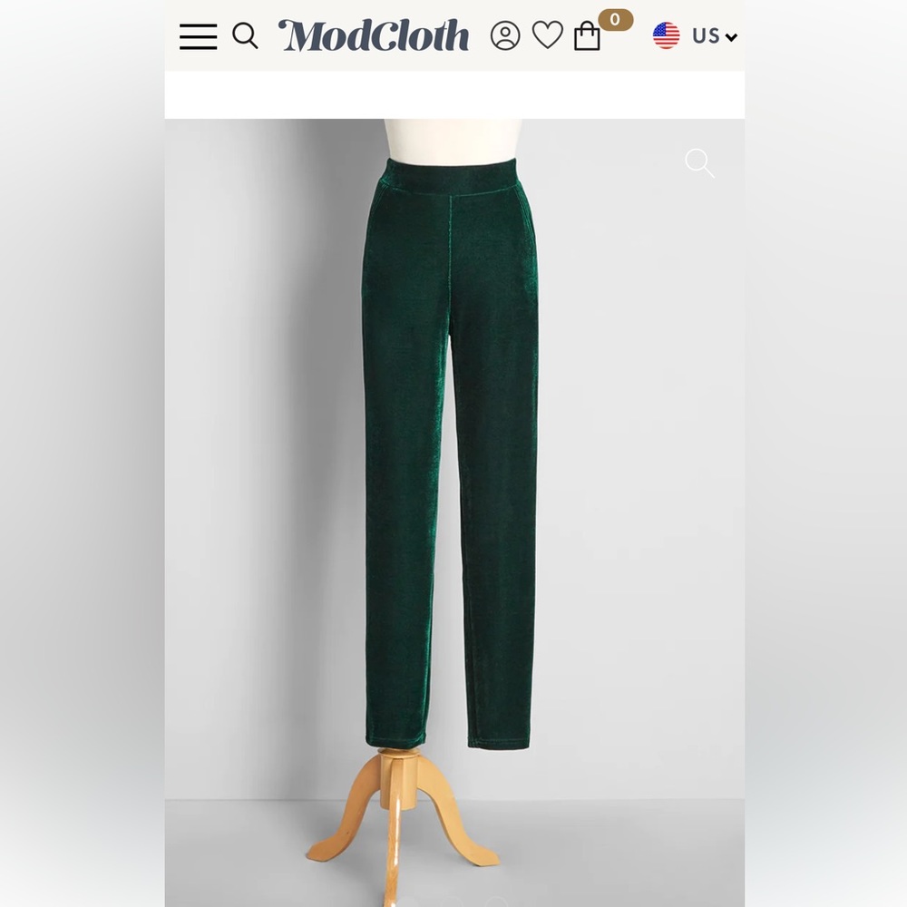 ModCloth COLLECTIF Keen for Green Velvet Pants
